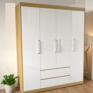 Tủ quần áo gỗ MDF 4 cánh TQA02