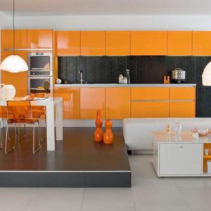 Tủ bếp Acrylic bóng gương AP014