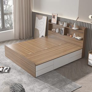 Giường ngủ gỗ MDF thiết kế kiểu dáng đơn giản